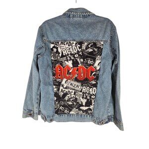 ACDC Rock Band Licensed Denim Jean Jacket 90's Grundge Rock Y2K US/M